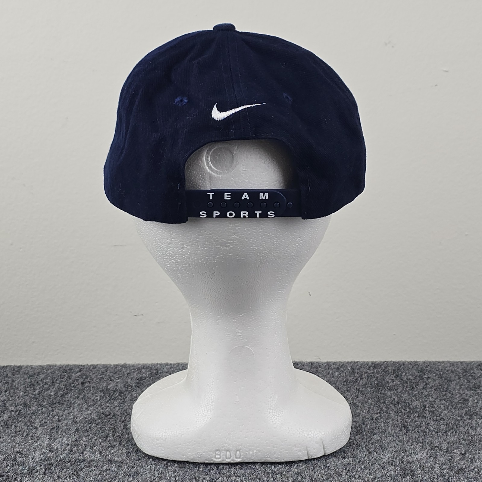 Nike Team Sports Navy Blue and Gray Snapback Football Cap Swoosh Logo VTG. 90s