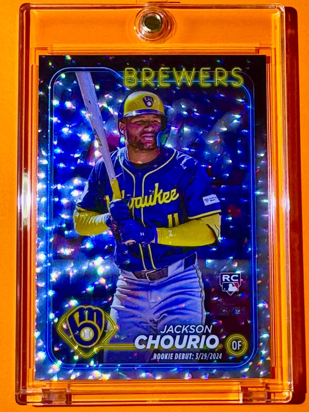 Jackson Chourio RARE ICE REFRACTOR SP TOPPS ROOKIE CARD BREWERS RC – MINT!