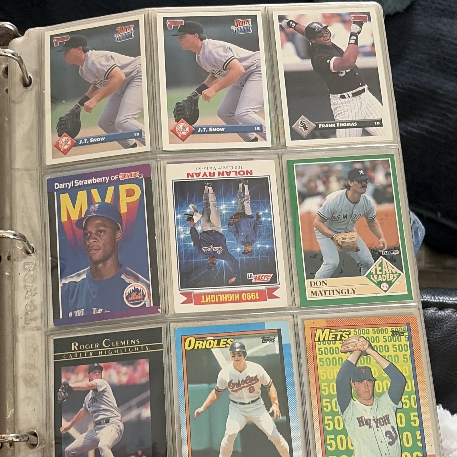 Topps 1991 MLB All-Star 9-Card Lot Mattingly Schmidt Henderson Ryan Boggs