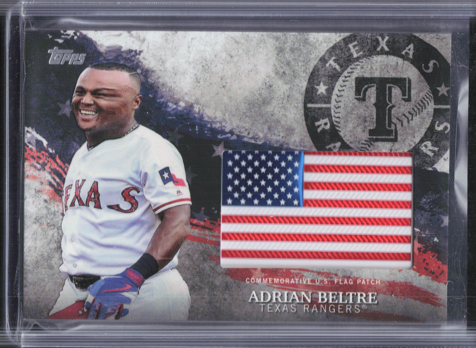 2018 Topps #IDML-AB Adrian Beltre Flag Commemorative Patch