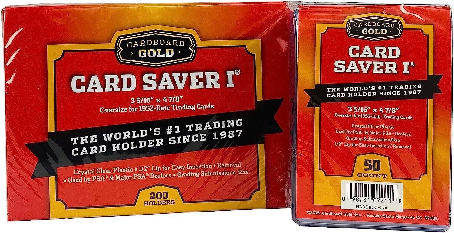 50 Ct Card Saver I CS 1 Cardboard Gold PSA Graded Semi Rigid Holders Brand New