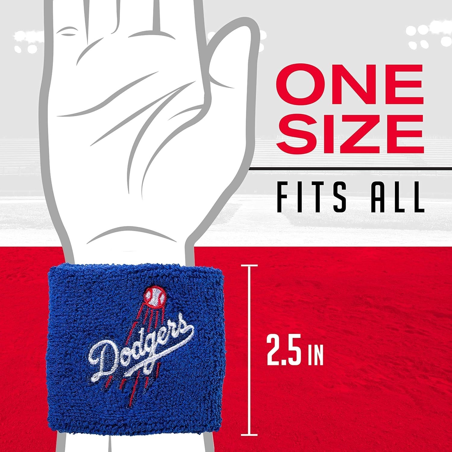 Los Angeles Dodgers Licensed Baseball Wristbands Sweatbands – Pair – Blue