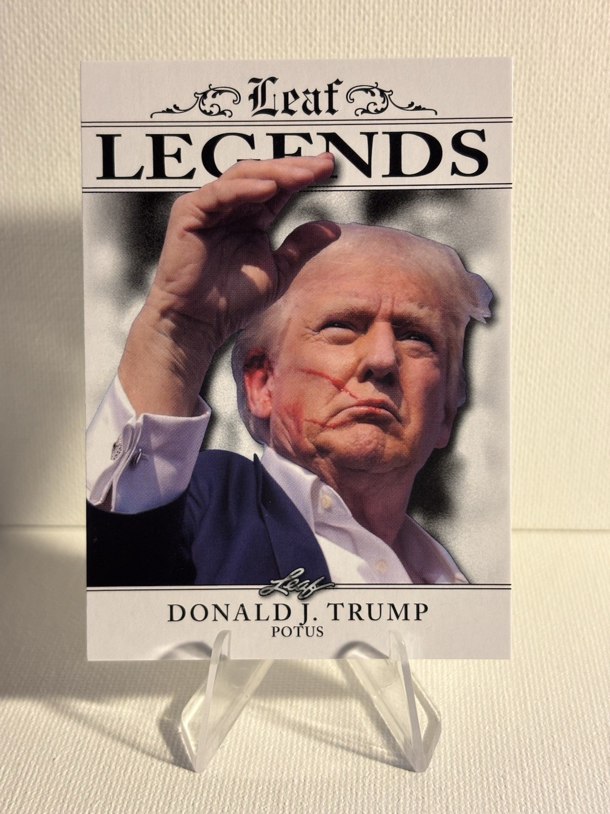 DONALD J. TRUMP 2024 THE 47th POTUS LEAF LEGENDS BUTLER PA. #LA-01 MINT CARD