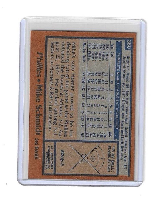 1978 Topps Mike Schmidt #360