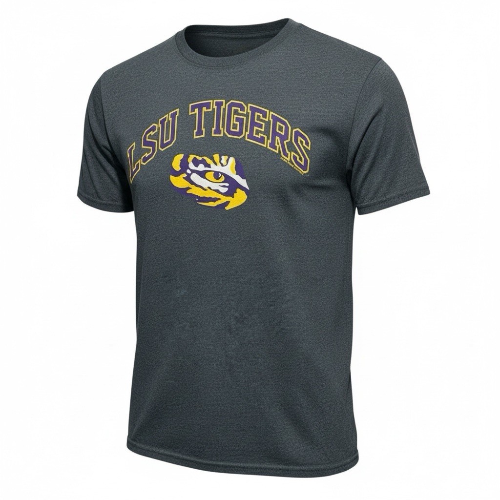 LSU Tigers Men’s Size Medium Charcoal Gray University Short Sleeve T-shirt