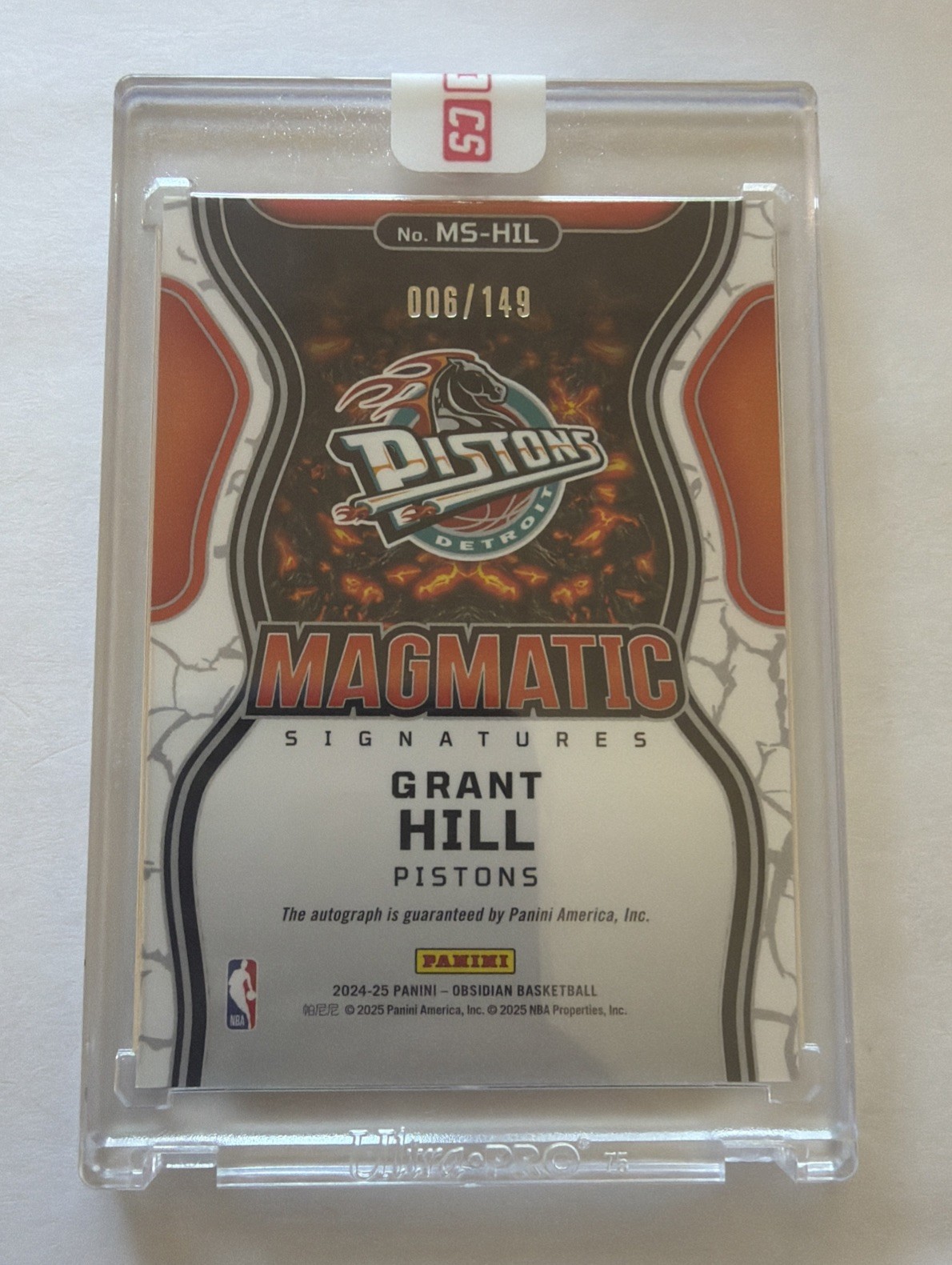 2024-25 Panini Obsidian Grant Hill Magmatic Signatures #MS-HIL Auto /149