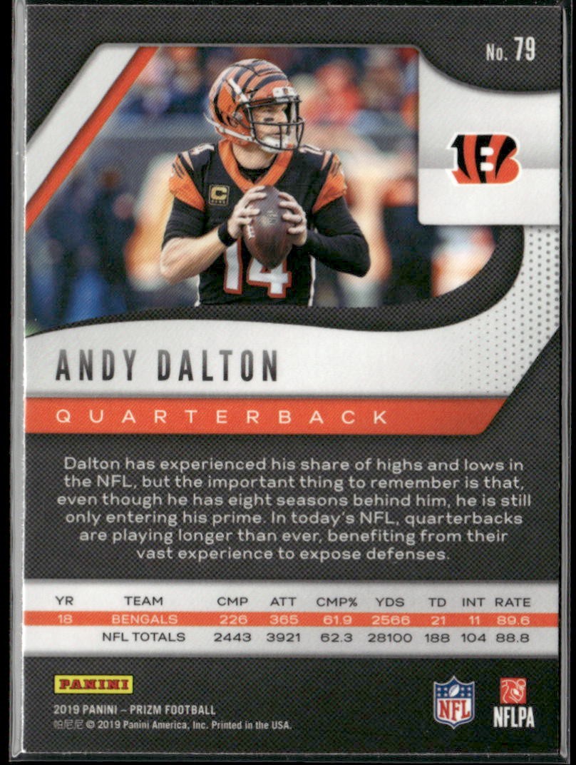 2019 Panini America, Inc. PRIZM FOOTBALL ANDY DALTON #79 CINCINNATI BENGALS
