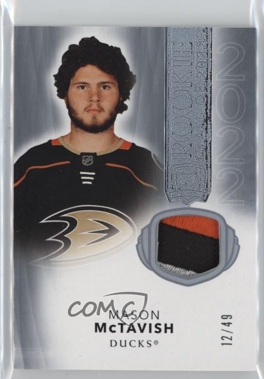 2021 Upper Deck The Cup Rookie Class of 2022 12/49 Mason McTavish Patch RC 1oh9