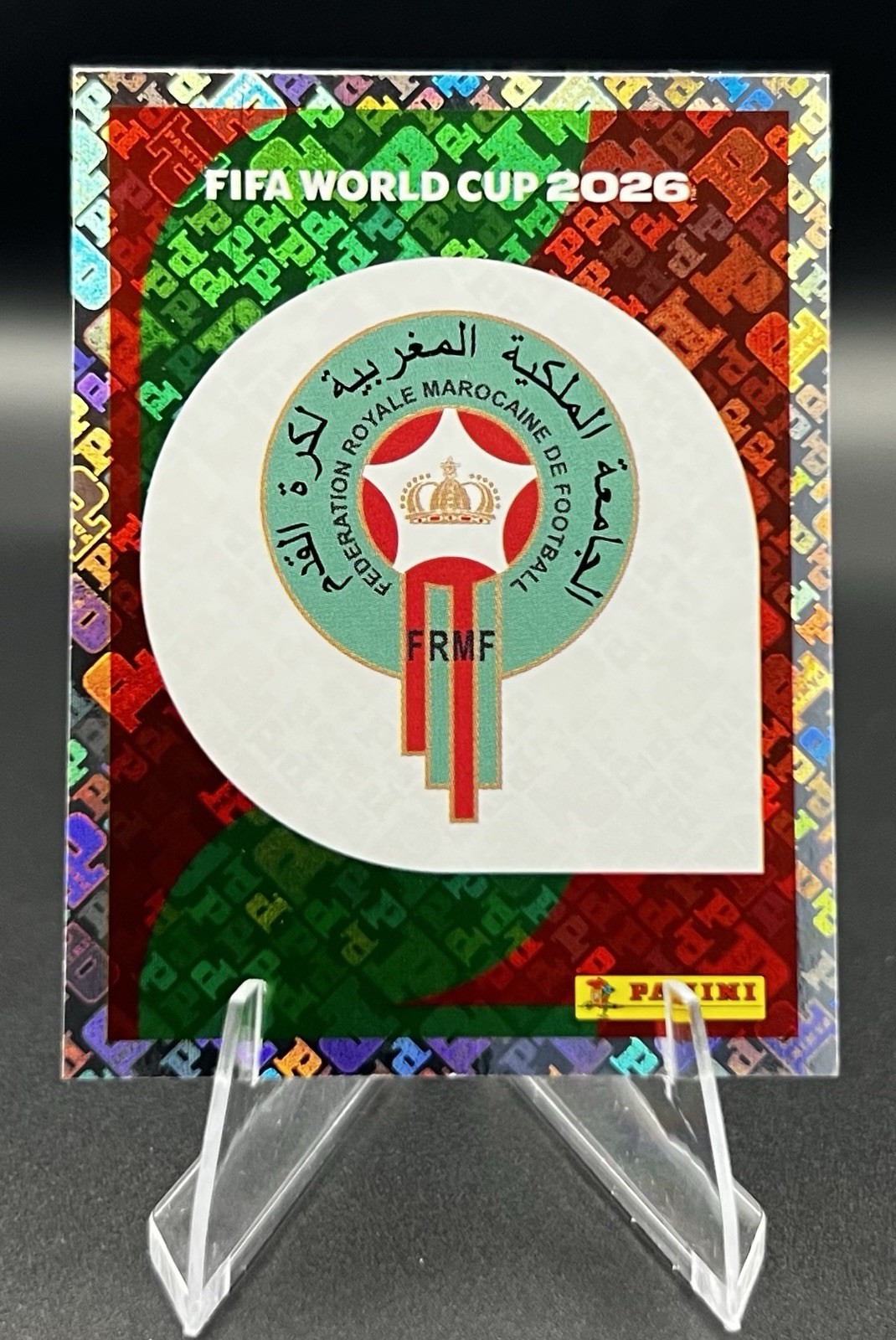 Panini FIFA World Cup 2026 Morocco MAR1 Team Crest Mosaic Parallel Sticker