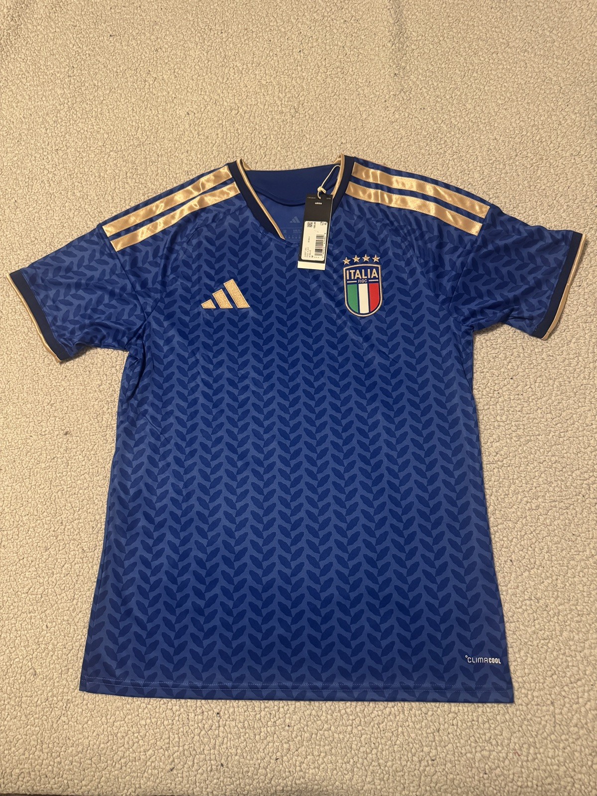 adidas Italy 2026 Home Soccer Jersey Men’s M Blue Gold JL6937 NWT