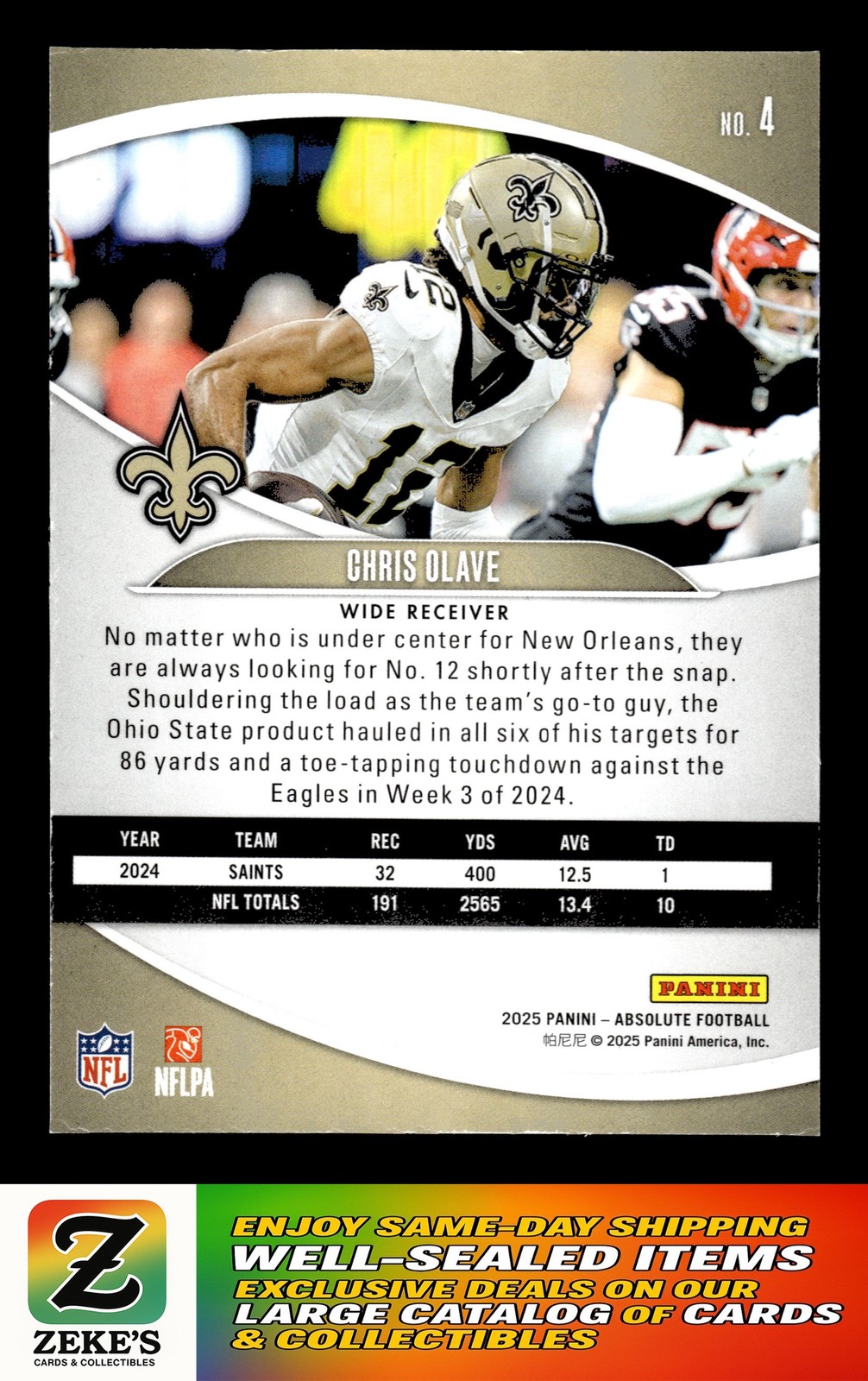 2025 Panini Absolute #4 Chris Olave Retail