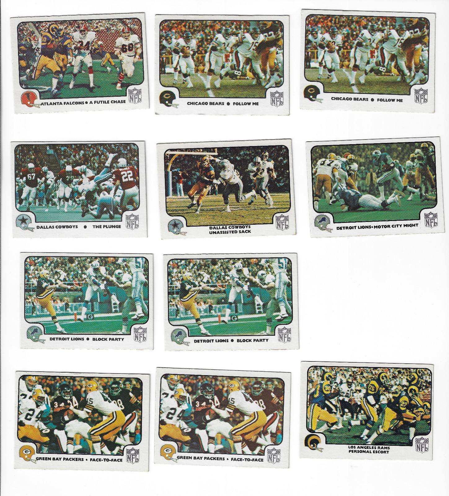 1977 Fleer NFL Team Action Football (1-67) Pick Your Cards, EXCELLENT