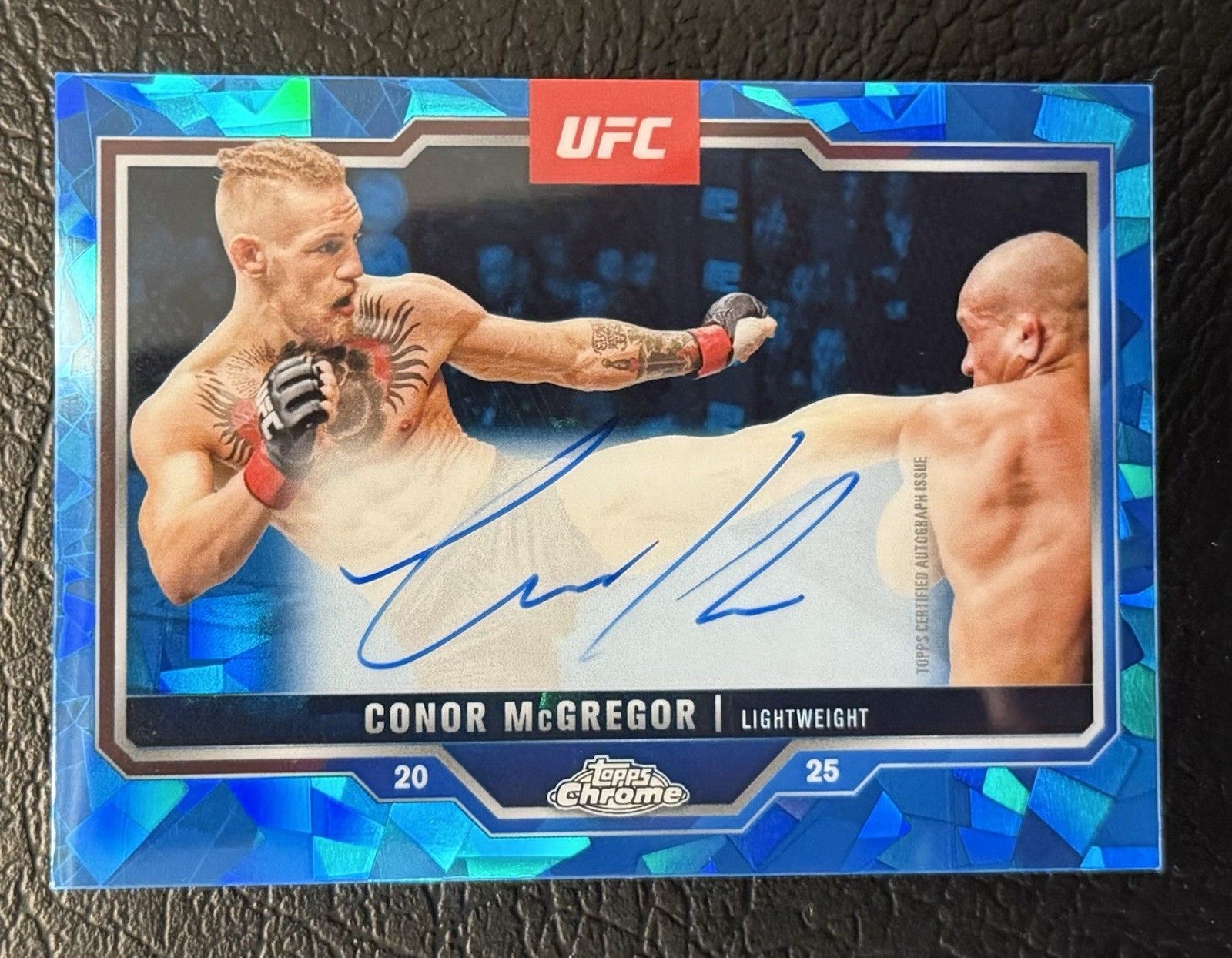 2025 TOPPS CHROME SAPPHIRE CONOR MCGREGOR ON CARD AUTO “FULL AUTO”