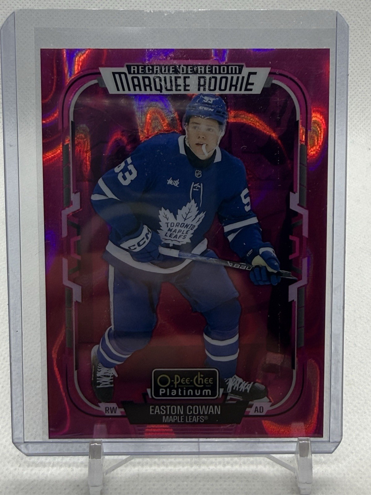 EASTON COWAN 2025-26 O-Pee-Chee Platinum 🚨 Pink Magma Marquee Rookie RC LEAFS