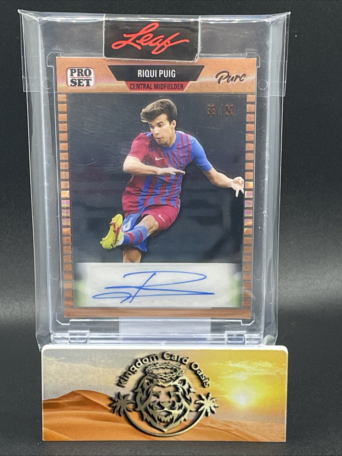 💥2023 Leaf Pro Set Pure – Riqui Puig Auto Bronze #d /50 Galaxy #89-RP2💥