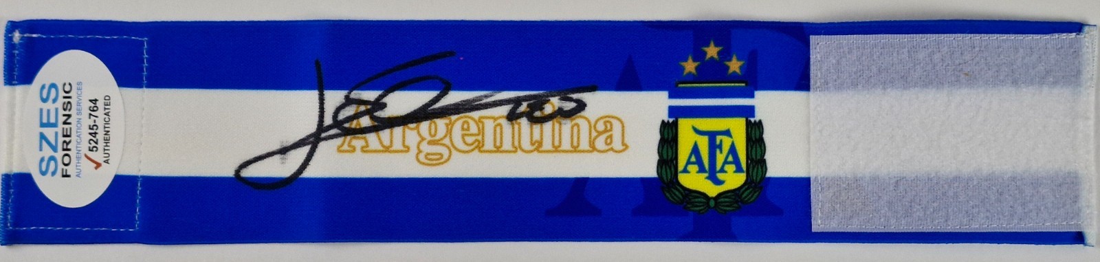 Lionel Messi+Cristiano Ronaldo captains armbands Hand Signed W/COA+Free shipping