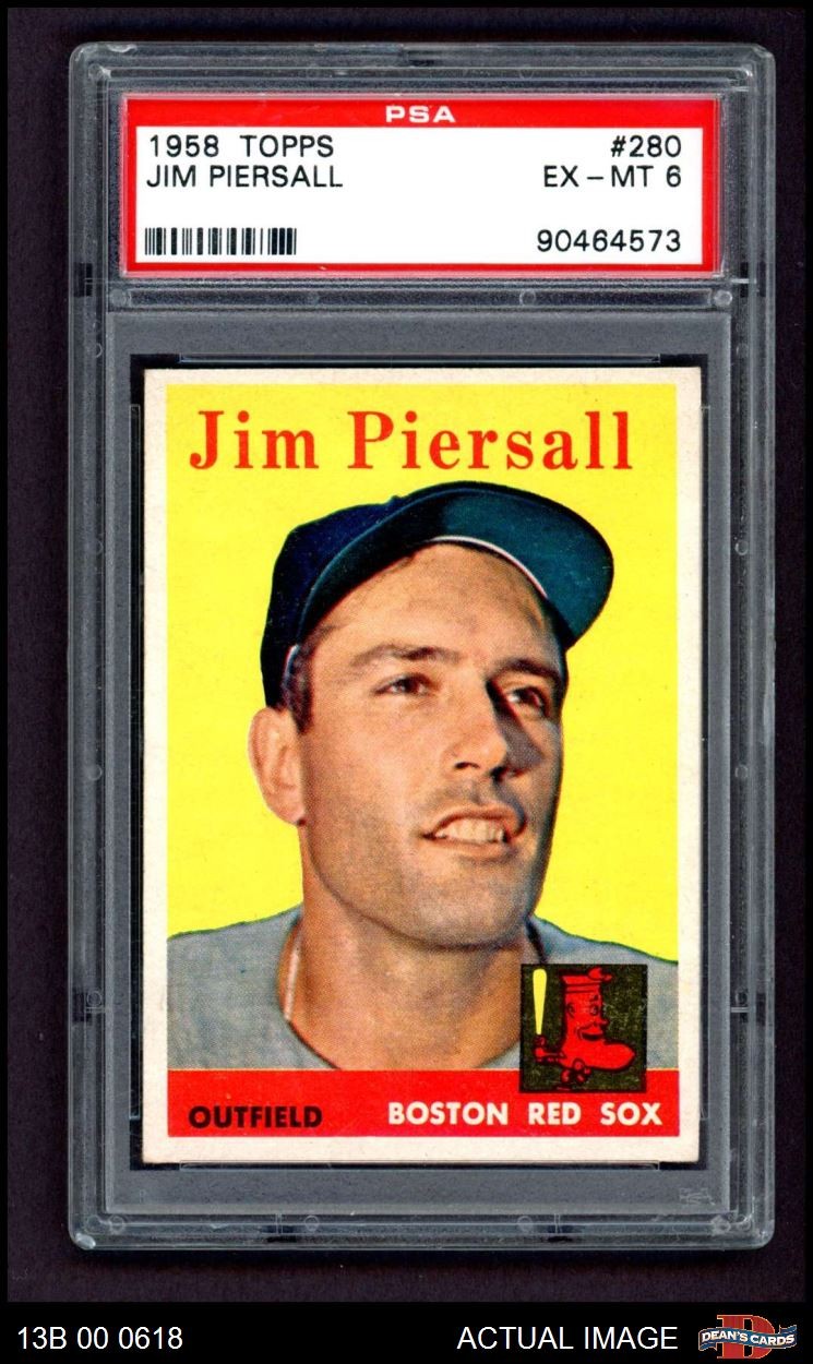 1958 Topps #280 Jimmy Piersall Red Sox PSA 6 – EX/MT