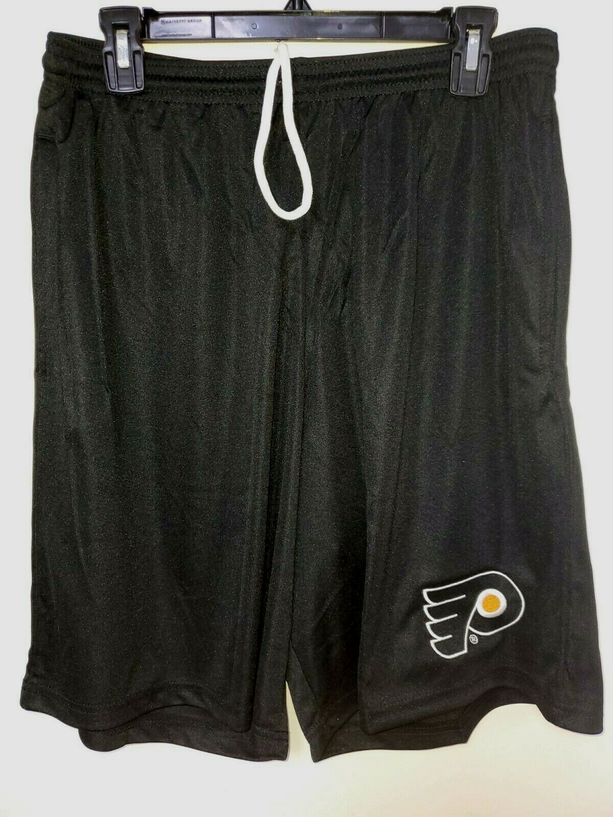 0724-1 Mens PHILADELPHIA FLYERS Polyester Jersey SHORTS Embroidered BLACK New