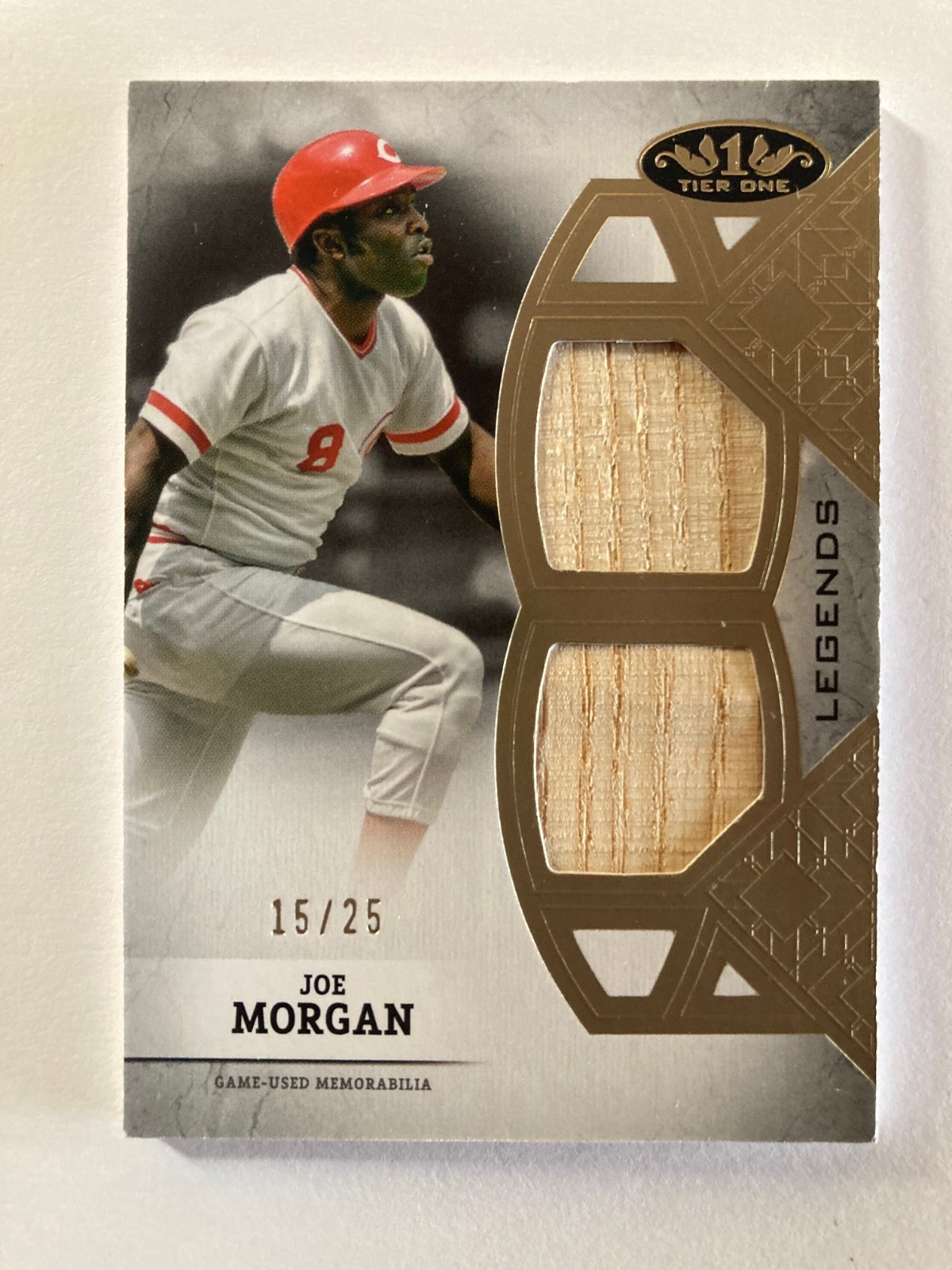 2024 Topps Tier One Legends Joe Morgan, bat relic, /25, Cincinnati Reds, HOF