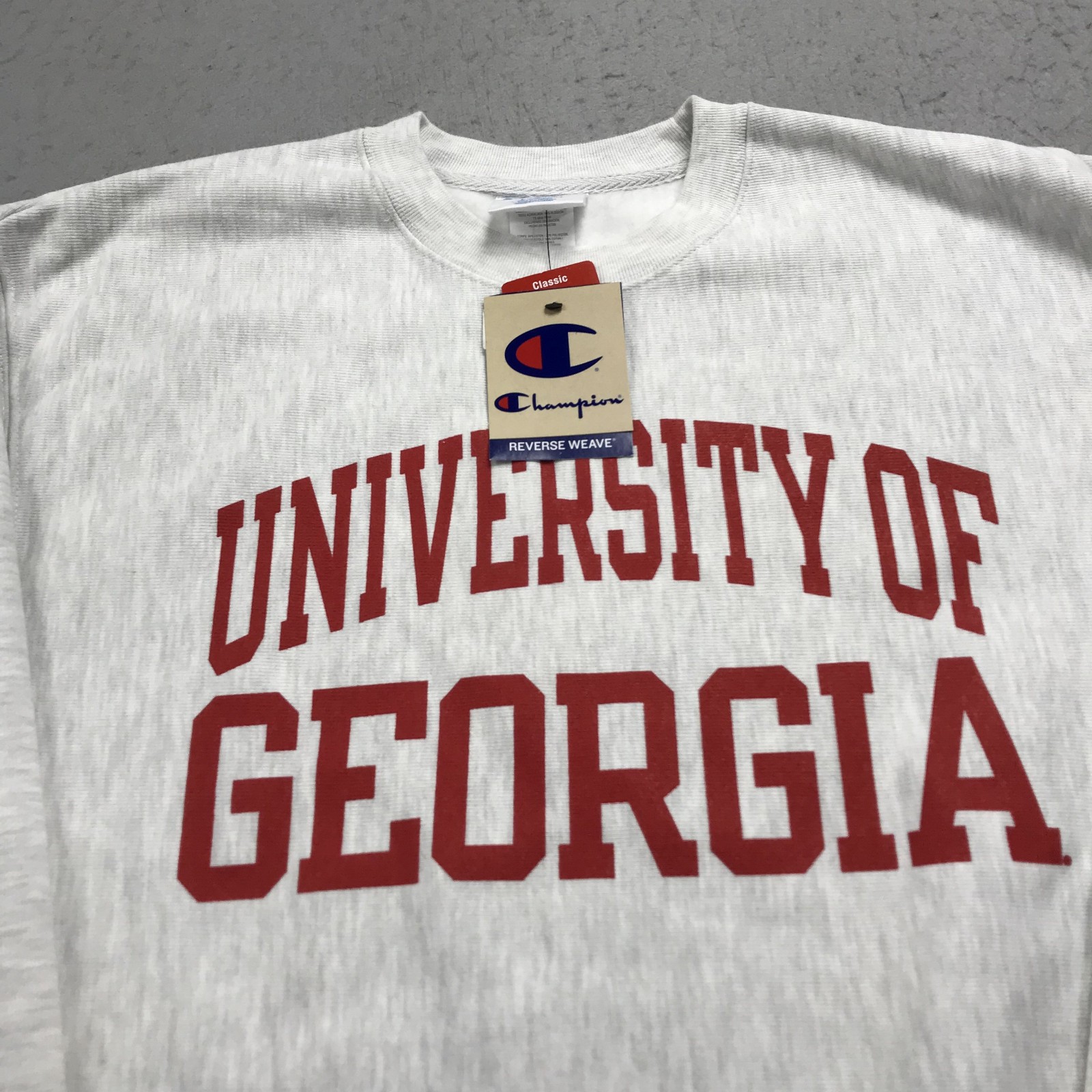 Georgia Bulldogs Sweatshirt Mens Large Gray Champion Reverse Weave Crewneck NWT