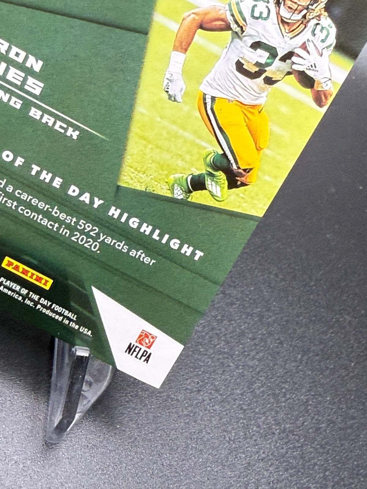 Aaron Jones 2021 Panini Player of the Day KABOOM! #d 30/99 Green Bay Packers SSP