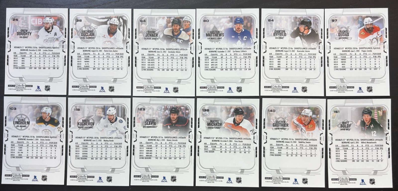 2025-26 O-Pee-Chee Platinum Base Singles + Marquee Rookie Singles