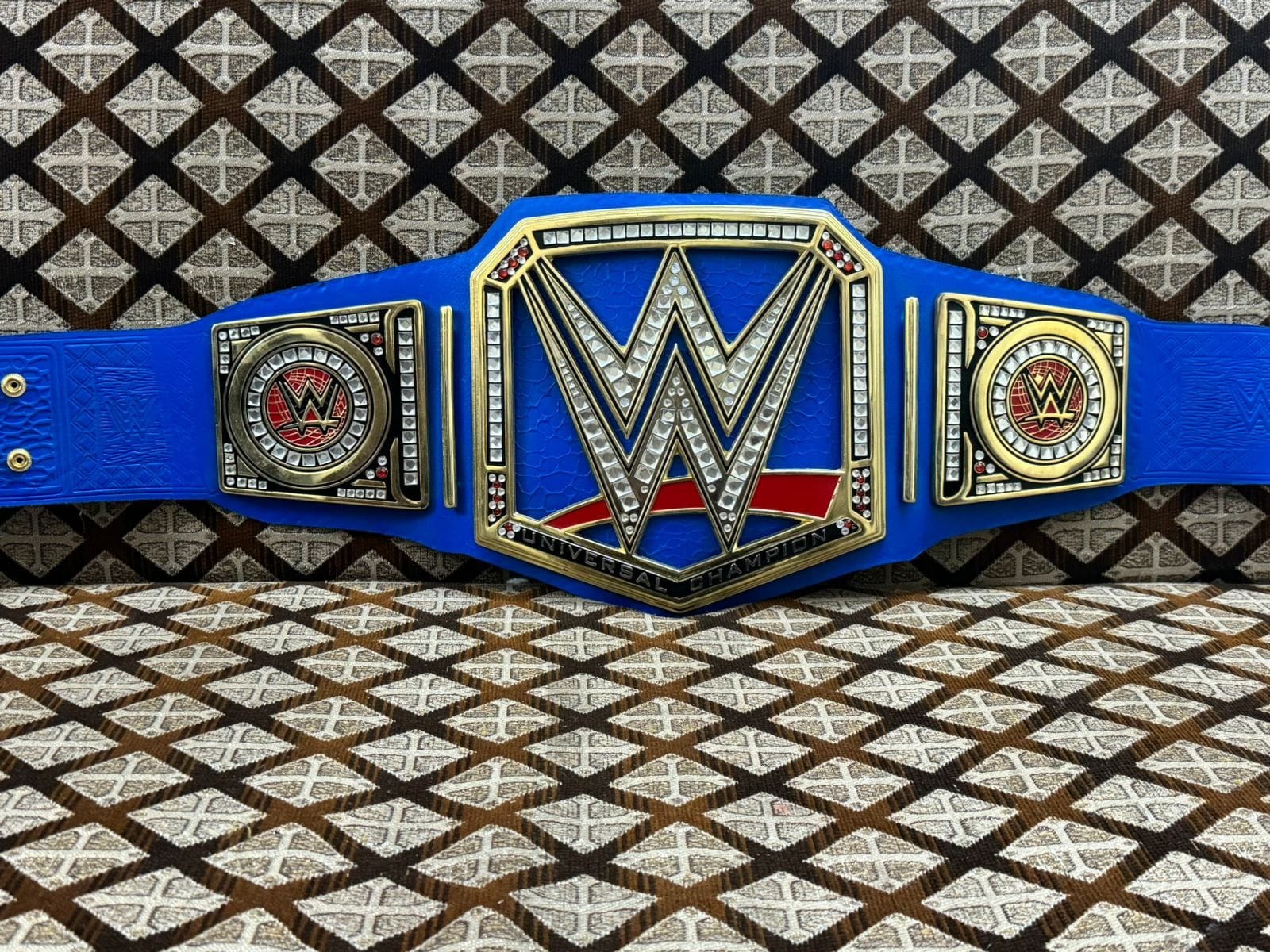 Universal Heavy Weight Championship Replica Title Belt Blue Adult Size 4mm Zinc
