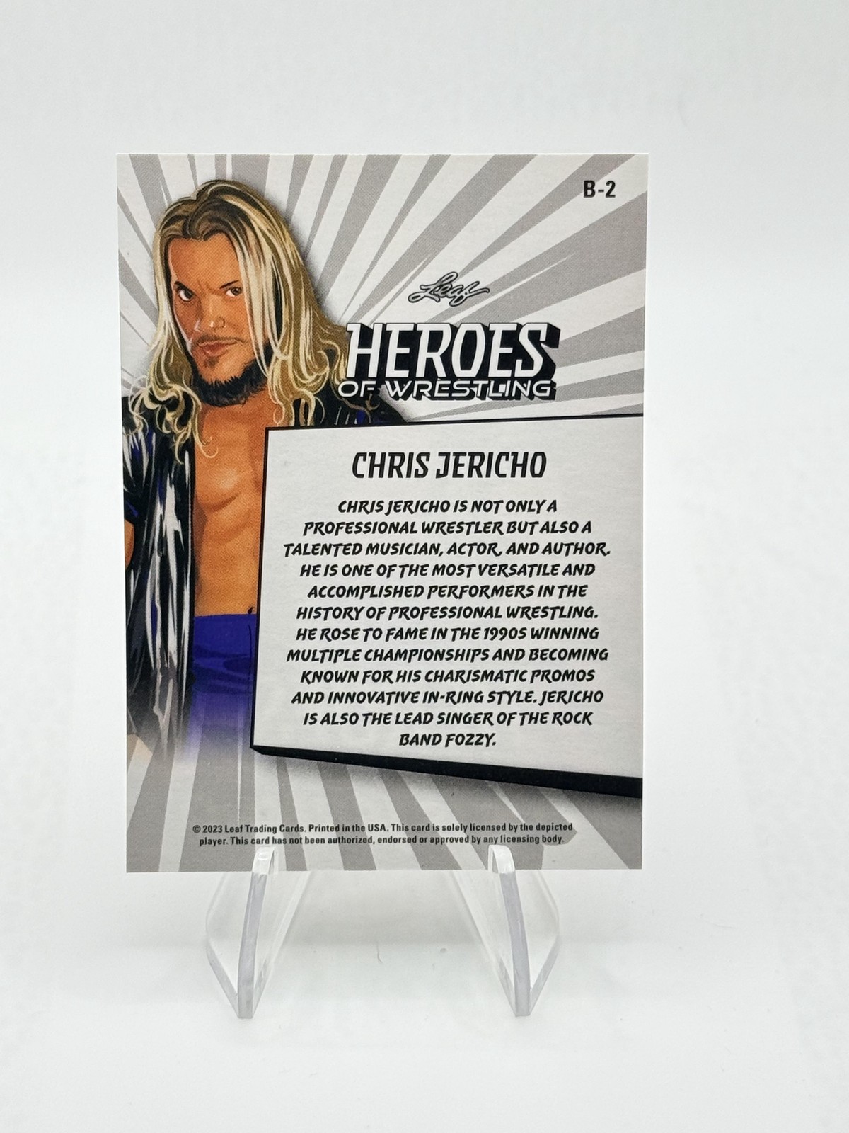 2023 Leaf Heroes of Wrestling Chris Jericho WWE #B-2 Red Variation
