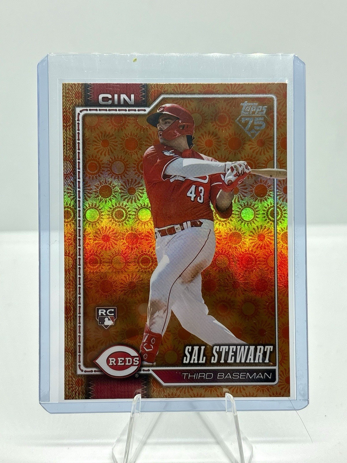 2026 Topps Series 2 Orange “SUN” Holo Foil Parallel #372 Sal Stewart RARE Rookie