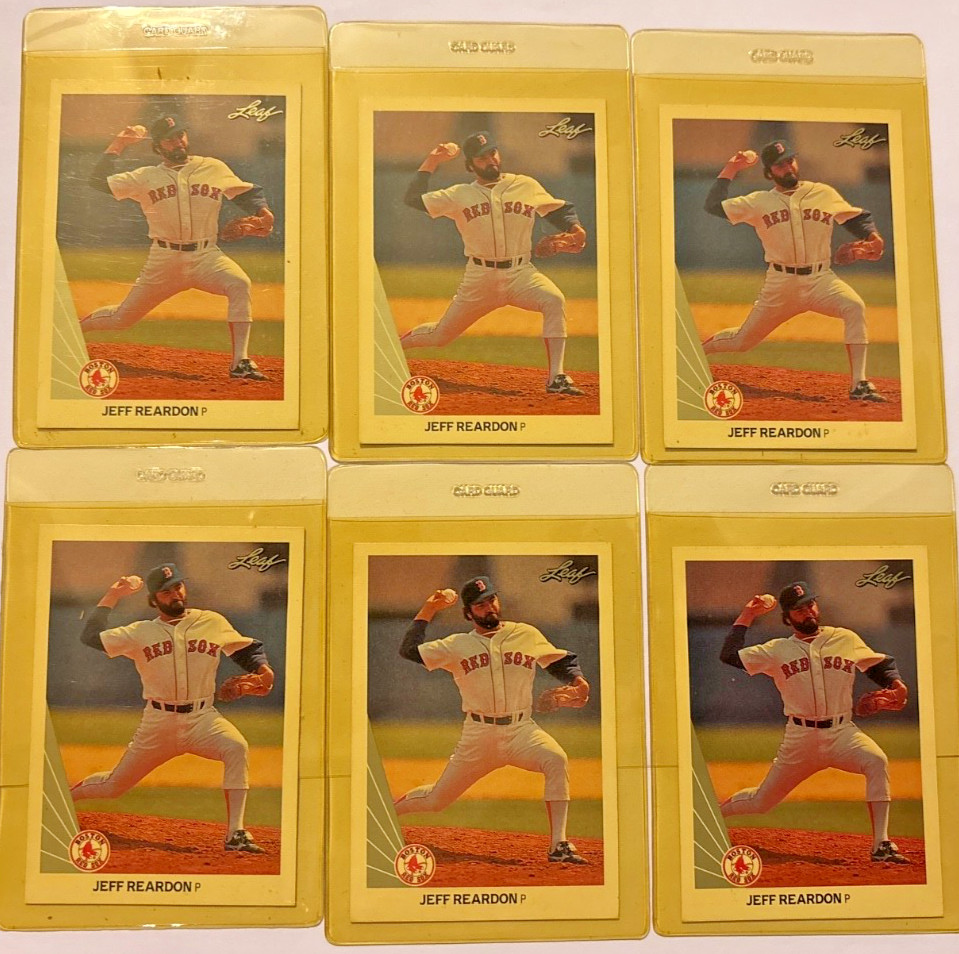 (6) 1990 Leaf #276 Jeff Reardon Boston Red Sox Card Lot