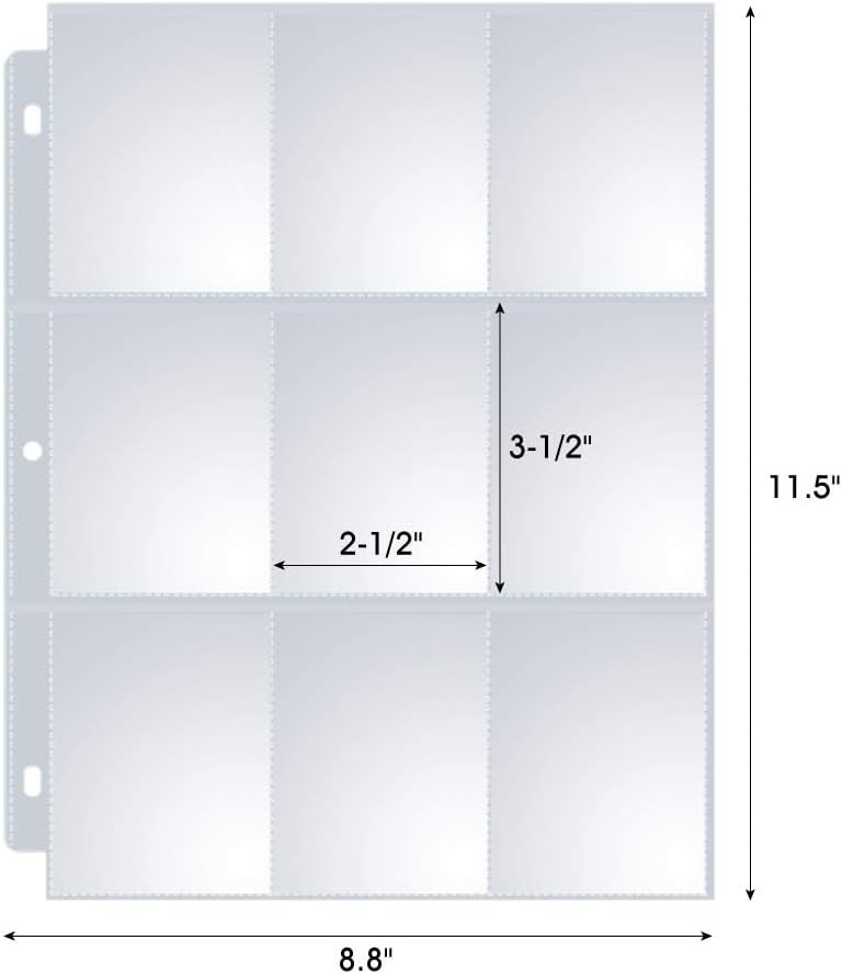Acid-Free Trading Card Sleeves – 400 Page Holder Sheets