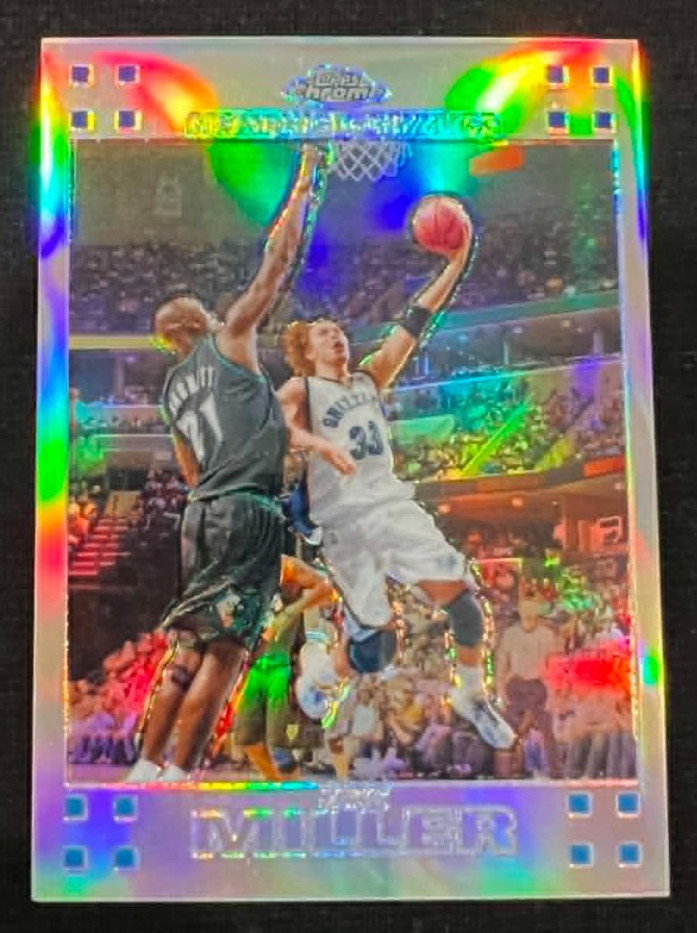 MIKE MILLER 2007-08 Topps Chrome Refractor #8 NBA Memphis Grizzlies #931/999