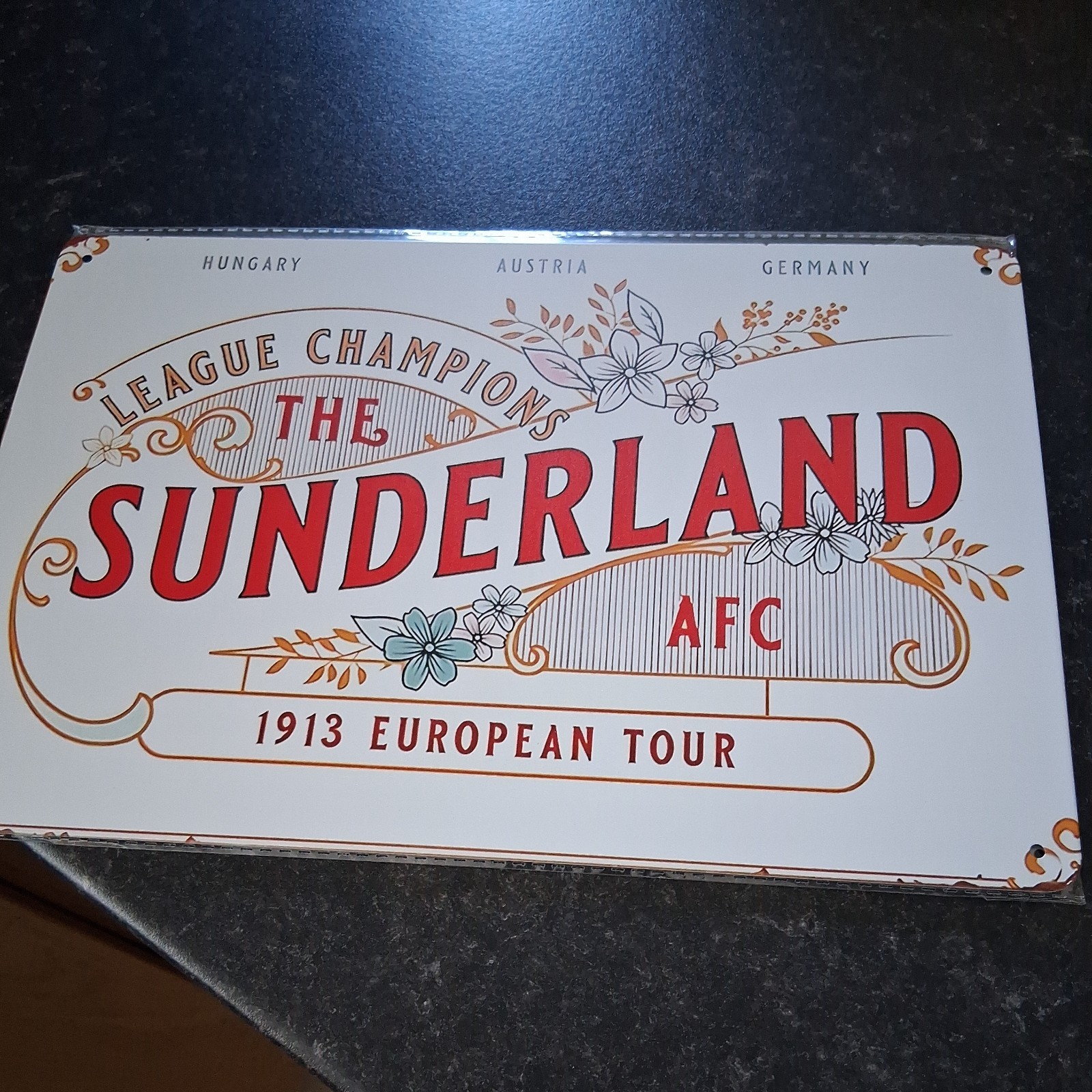 Sunderland afc tin sign 20cm x 30cm remember the days of glory in 1913