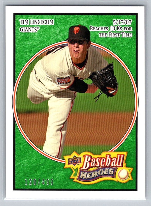 2008 Upper Deck Heroes Emerald #149 Tim Lincecum /499