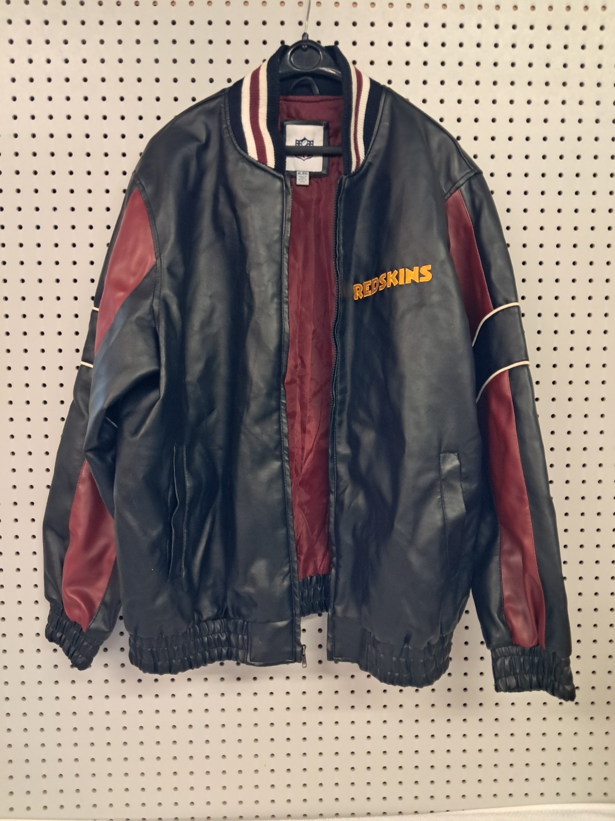 Vintage NFL Washington Redskins GIII PVC Leather Jacket Size XL