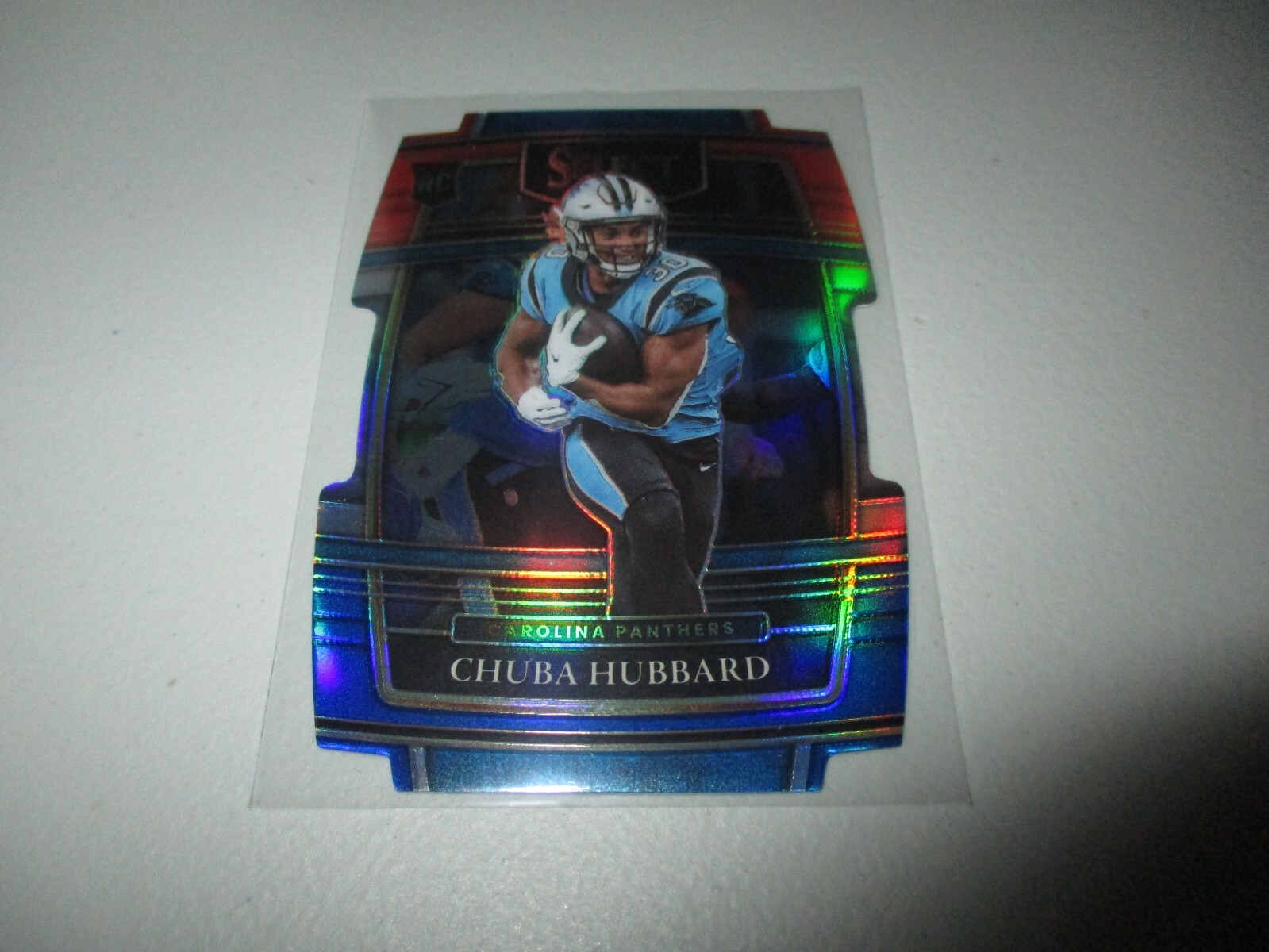 Chuba Hubbard 2021 Panini Select Concourse Red White Blue Die Cut RC #76