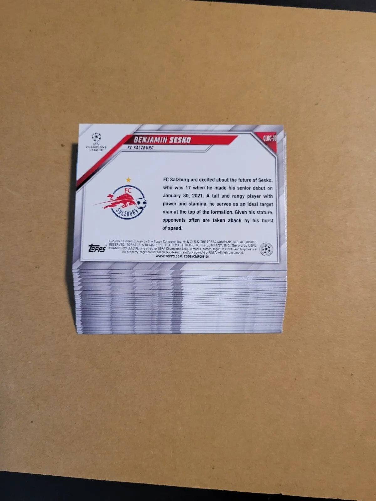 2022 Topps International Trading Card Day Soccer Complete Set CLBC1-30