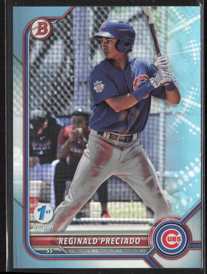 2022 Bowman 1st Edition Reginald Preciado BPPF-44 Sky Blue Foil | Chicago Cubs