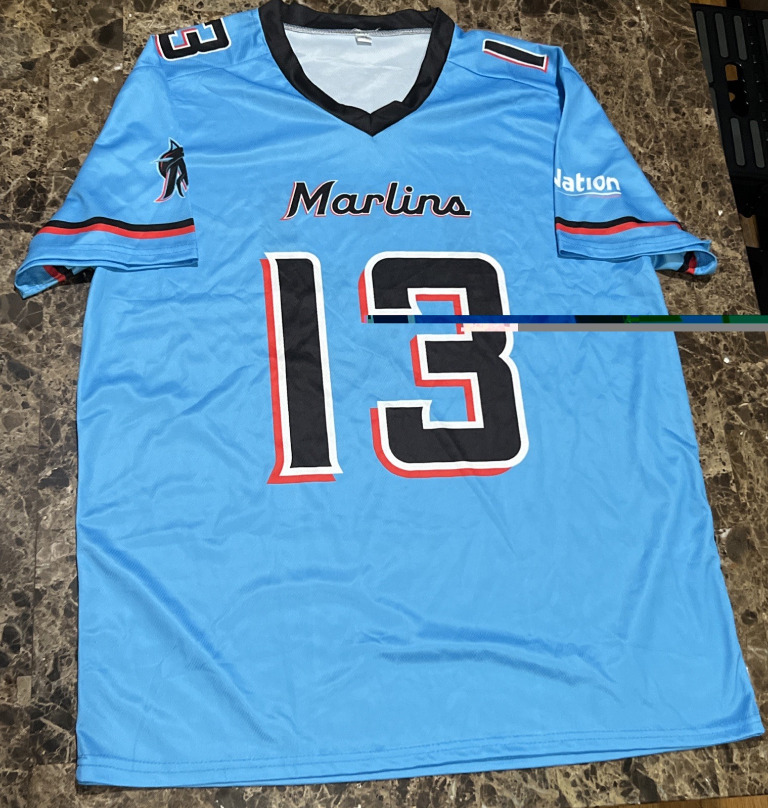 2025 Miami Marlins Dan Marino #13 Baseball Football Jersey 8/25/25 SGA
