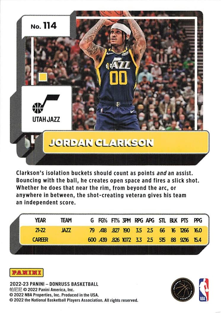 2022-23 Panini Donruss – Jordan Clarkson Green Laser