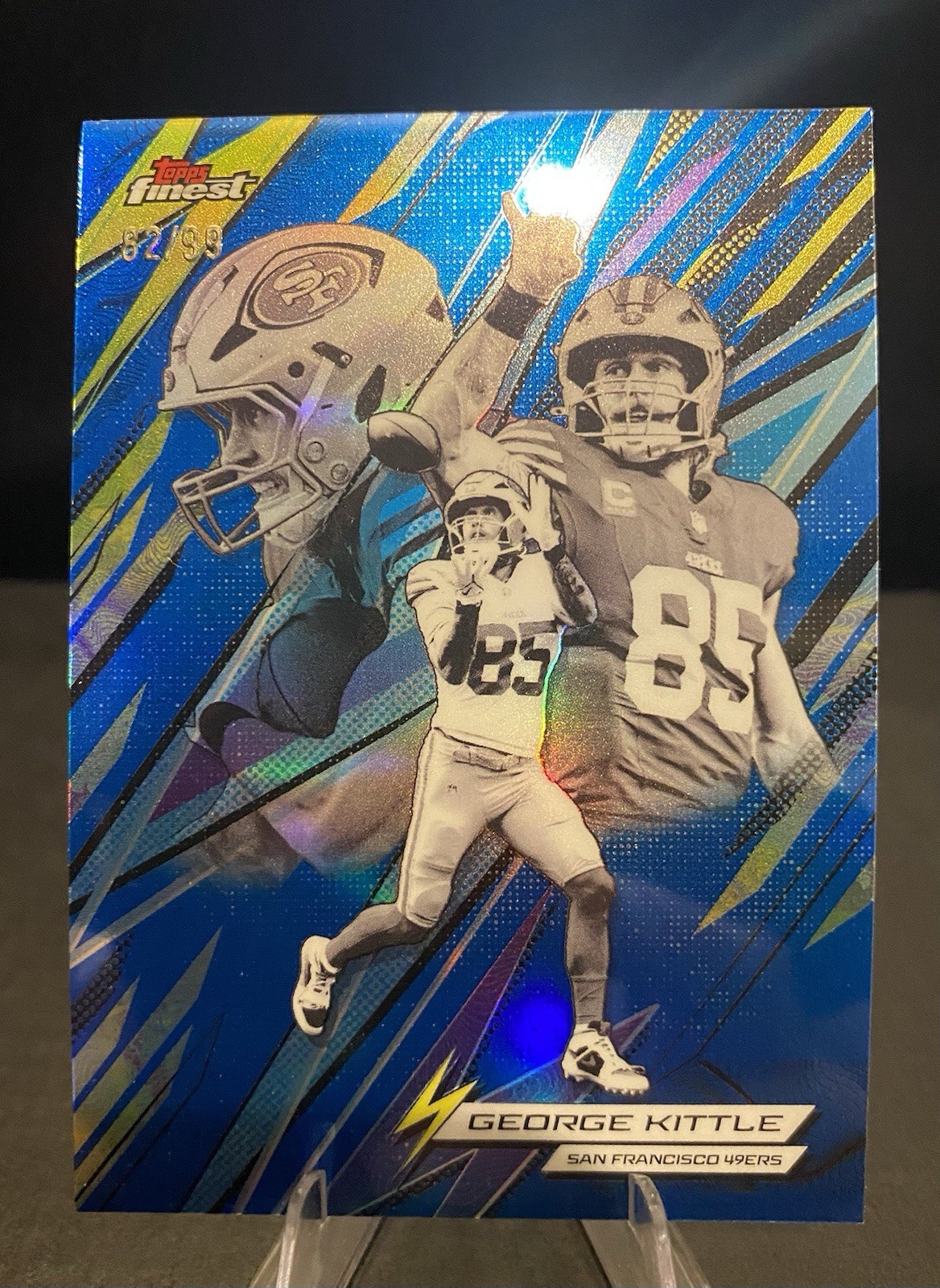 2025 Topps Finest Football PK-10 George Kittle Power Kings Blue /99 49ers