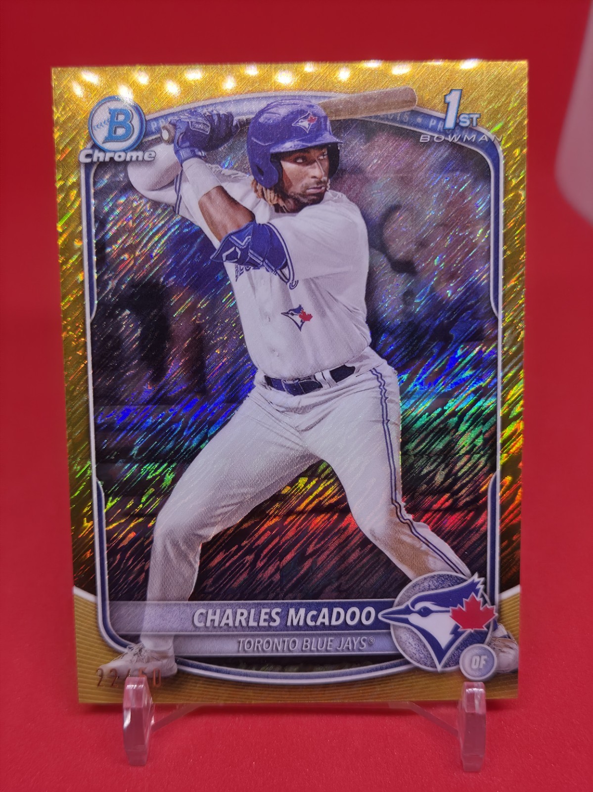 2025 Bowman Charles McAdoo Chrome Prospects Gold Shimmer Refractor /50 #BCP-150