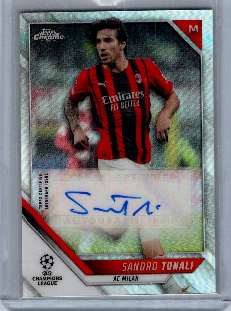 2021-22 Topps Chrome UEFA Sandro Tonali Autographs Refractor