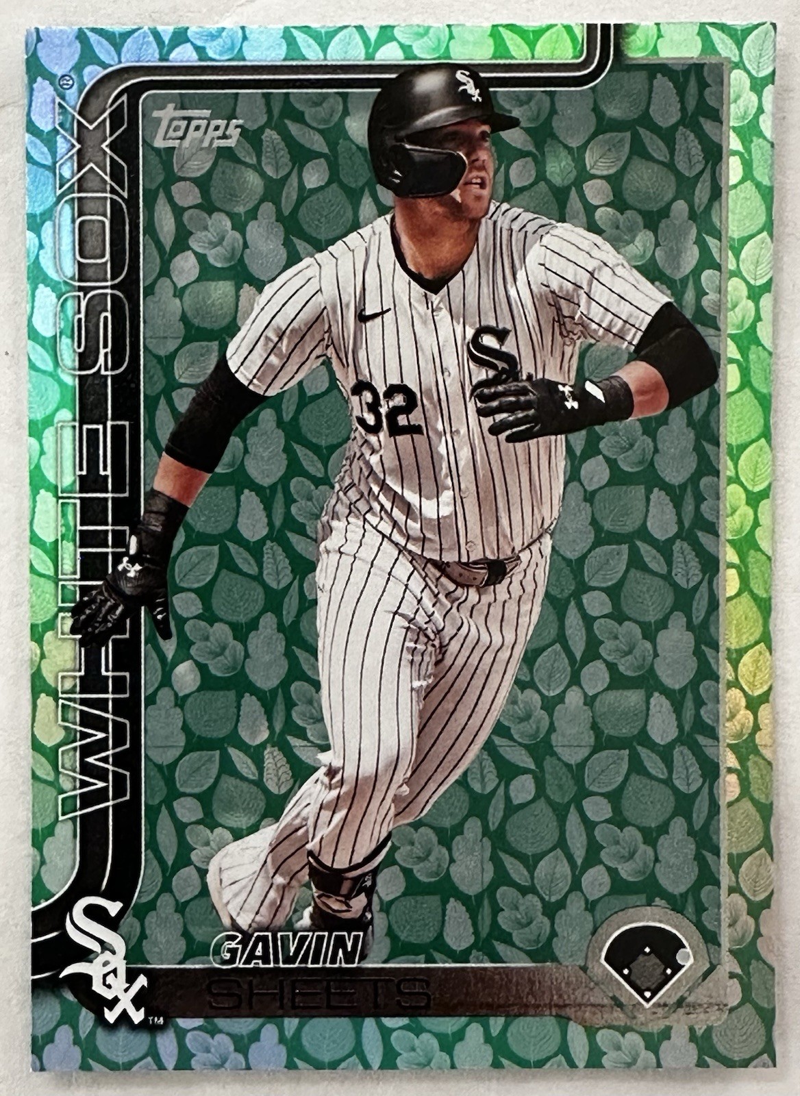 2025 Topps Holiday Green Foil Card #95 Gavin Sheets Chicago White Sox
