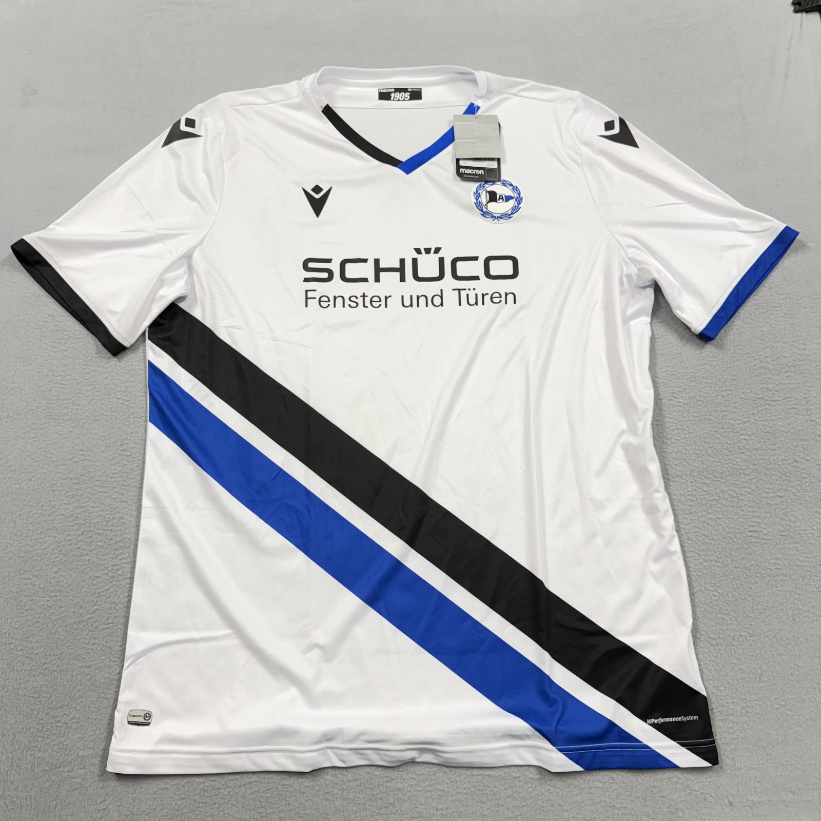 Arminia Bielefeld Jersey Mens 5XL White Blue Bundesliga Soccer Macron Schüco