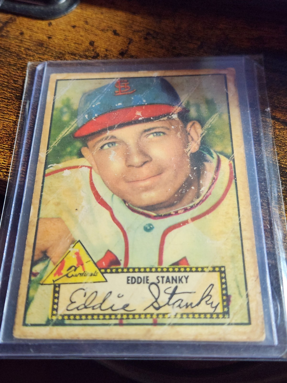 1952 Topps EDDIE STANKY #76 *Red Back* Low grade