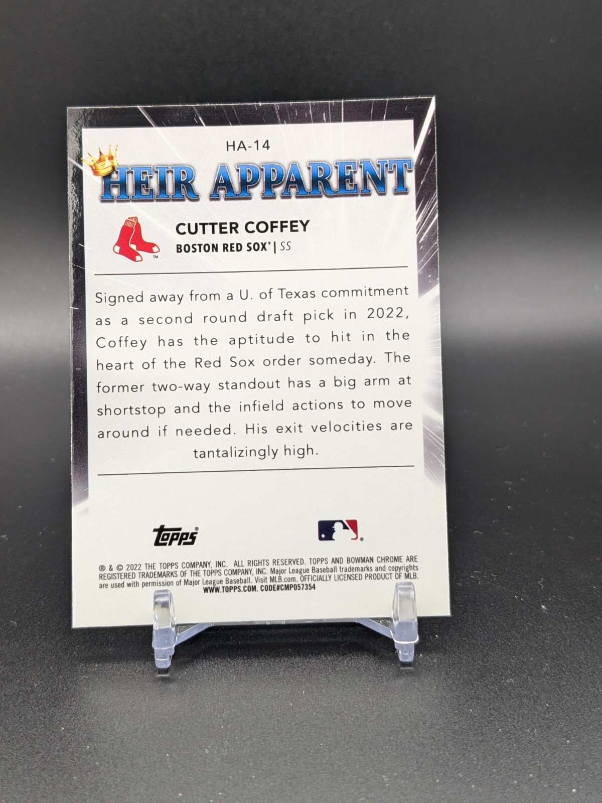 Cutter Coffey 2022 Bowman Chrome Draft Heir Apparent #HA14