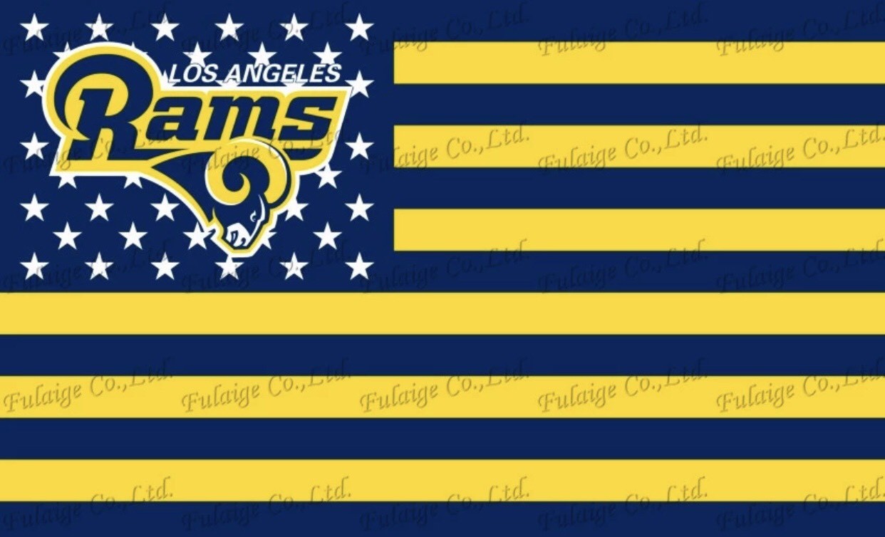 Los Angeles Rams 3×5 Ft American Flag Football New In Packaging