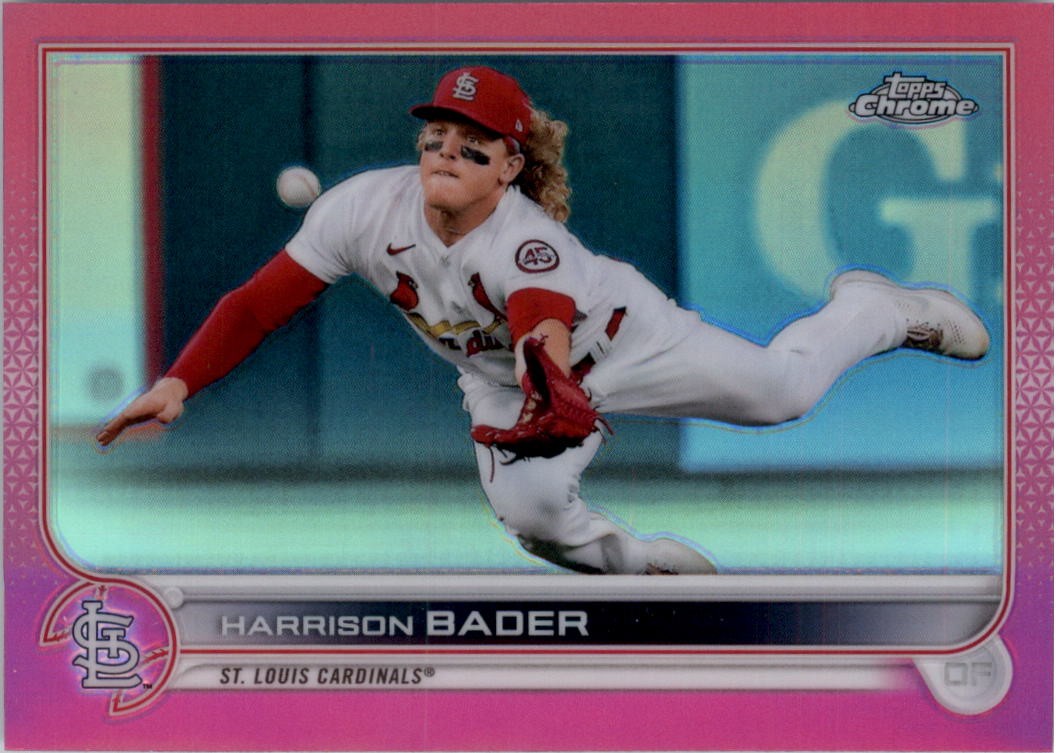 2022 Topps Chrome Pink Refractors #31 Harrison Bader – BB