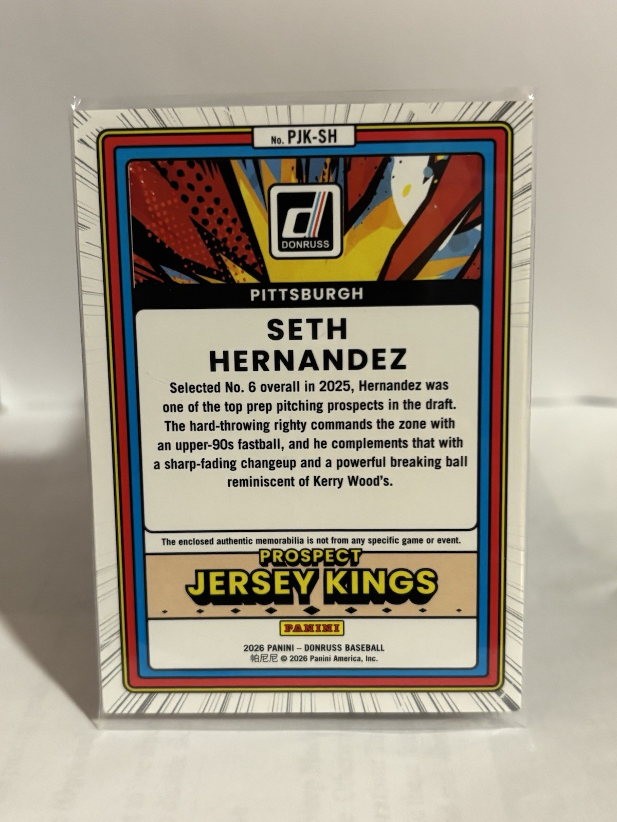 2026 Donruss #PJK-SH Seth Hernandez Prospect Jersey Kings Orange Ice